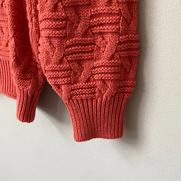 Vtg Paul Harris Women's Small 90s Acrylic Crewneck Knit Pullover Sweater Coral - Picture 8 of 16